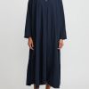 Daniela Gregis Dresses | Washed Cotton Abito Spicchi Colletto Dress In Blue