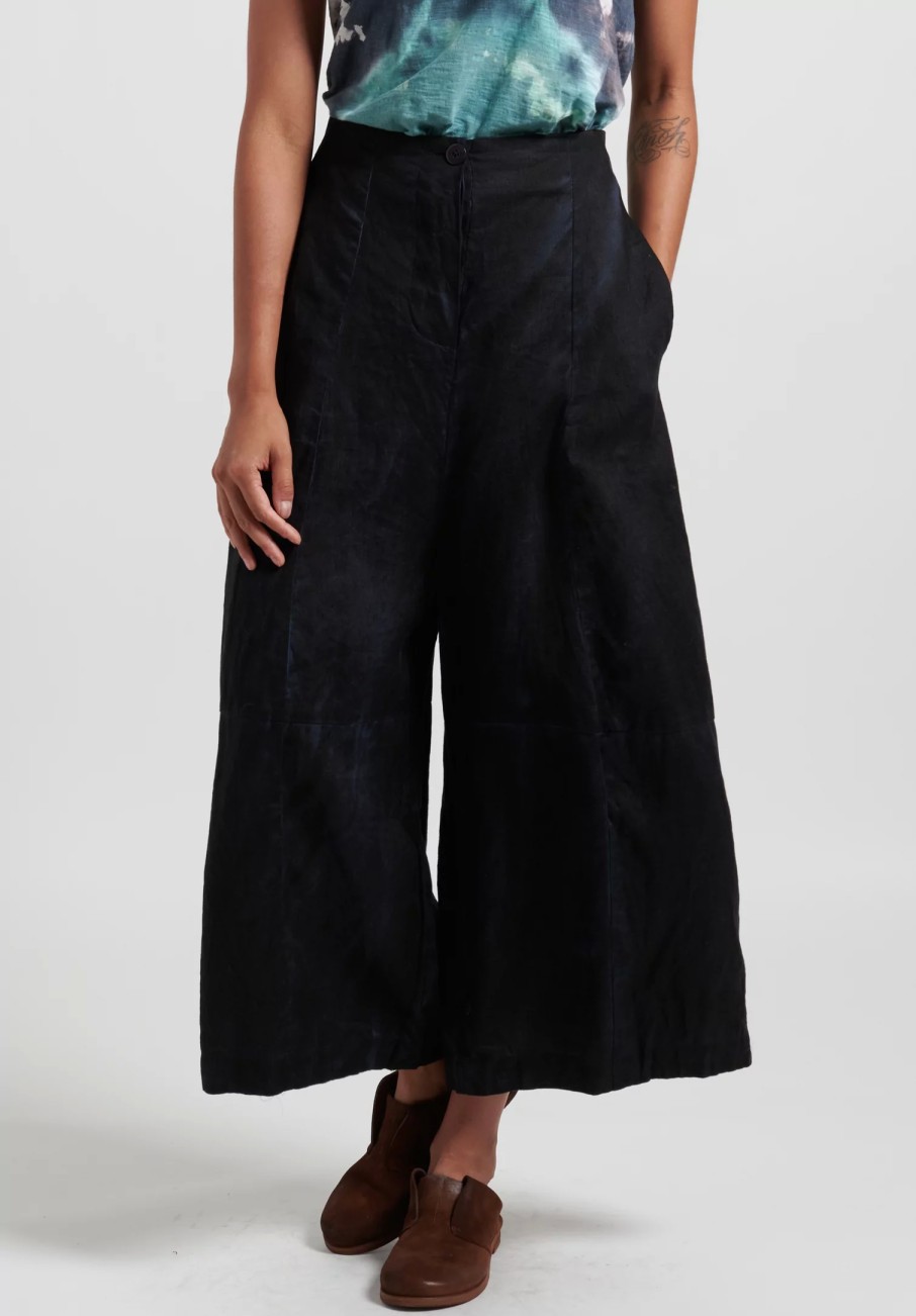 Gilda Midani Pants | Linen Egg Pants In Black