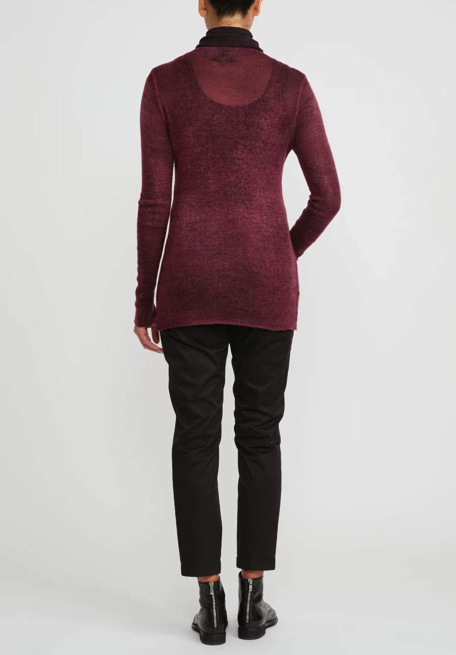 Avant Toi Knitwear | Cashmere Garza Turtleneck Sweater In Nero Wine Red