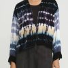 Gilda Midani Jackets | Pattern Dyed Velvet Gilet Jacket In Blue Indigo Row