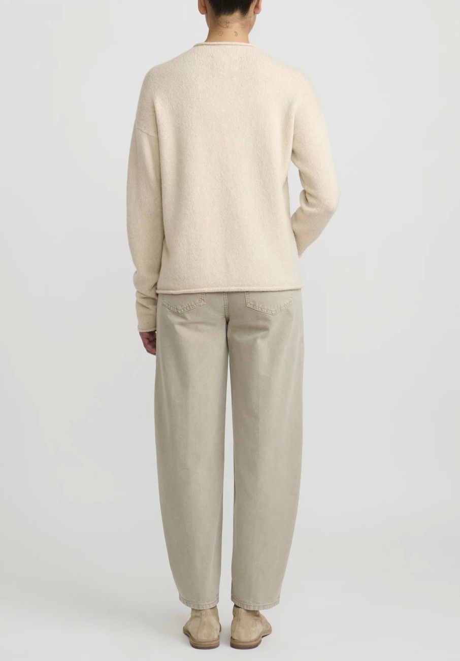 Lauren Manoogian Knitwear | Super Baby Alpaca And Cashmere Crewneck Sweater In Alabaster White