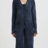 Avant Toi Knitwear | Hand-Painted Cashmere & Wool Long Cardigan In Nero Lake Blue