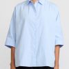 Casey Casey Shirts & Blouses | Cotton Waga Short Sleeve Shirt In Sky Blue