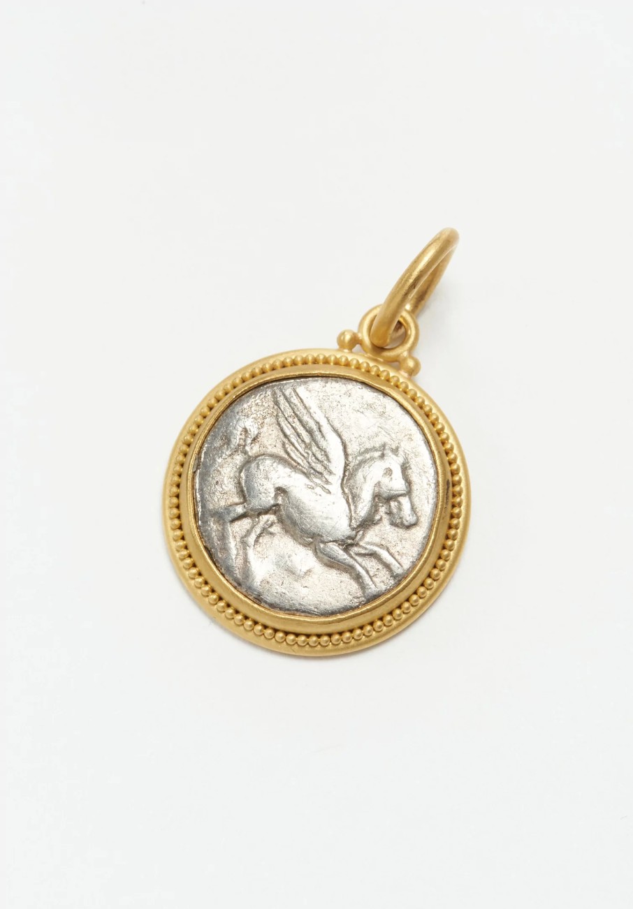 Denise Betesh Pendants | 22K, Ancient Silver Corinthian Stater Pendant