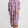 Daniela Gregis Dresses | Washed Cotton Long Kora Shirt Dress In Cachemire Blue, Orange & Violet Paisley