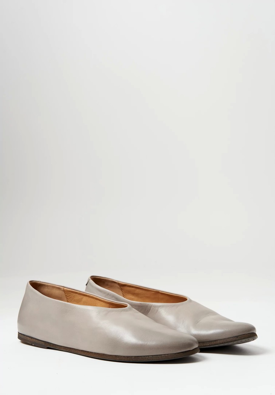 Marsèll Loafers & Slip-Ons | Leather Coltellaccio Ballerina Flat In Argilla Grey