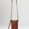 Campomaggi Handbags | Leather Riveted Phone Case In Cognac Brown