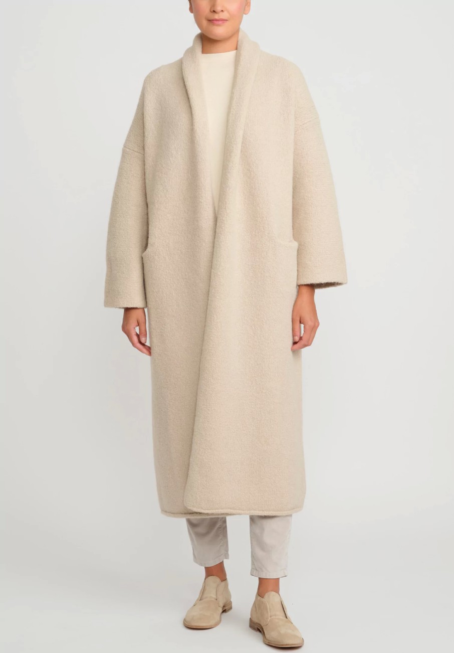 Lauren Manoogian Coats & Dusters | Alpaca Long Shawl Cardigan In Antique Natural