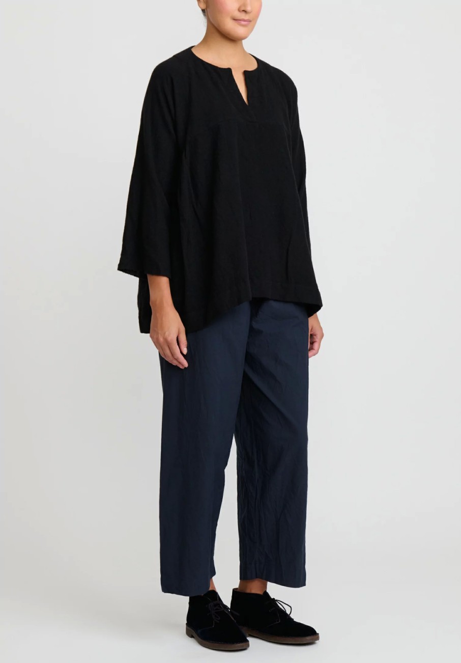 Daniela Gregis Pants | Washed Cotton Pigiama Fondo Stretto Pants In Dark Blue