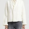 Umit Unal Jackets | Short Double Button Linen Jacket In Ivory White