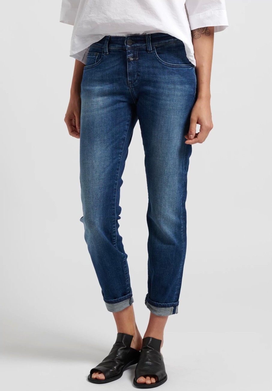 Closed Denim | Baker'' Cropped Narrow Jeans In Mid Blue