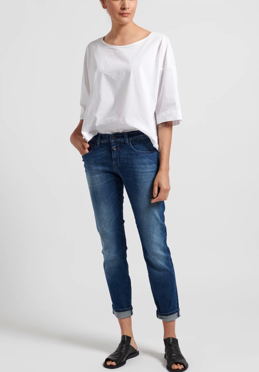 Closed Denim | Baker'' Cropped Narrow Jeans In Mid Blue