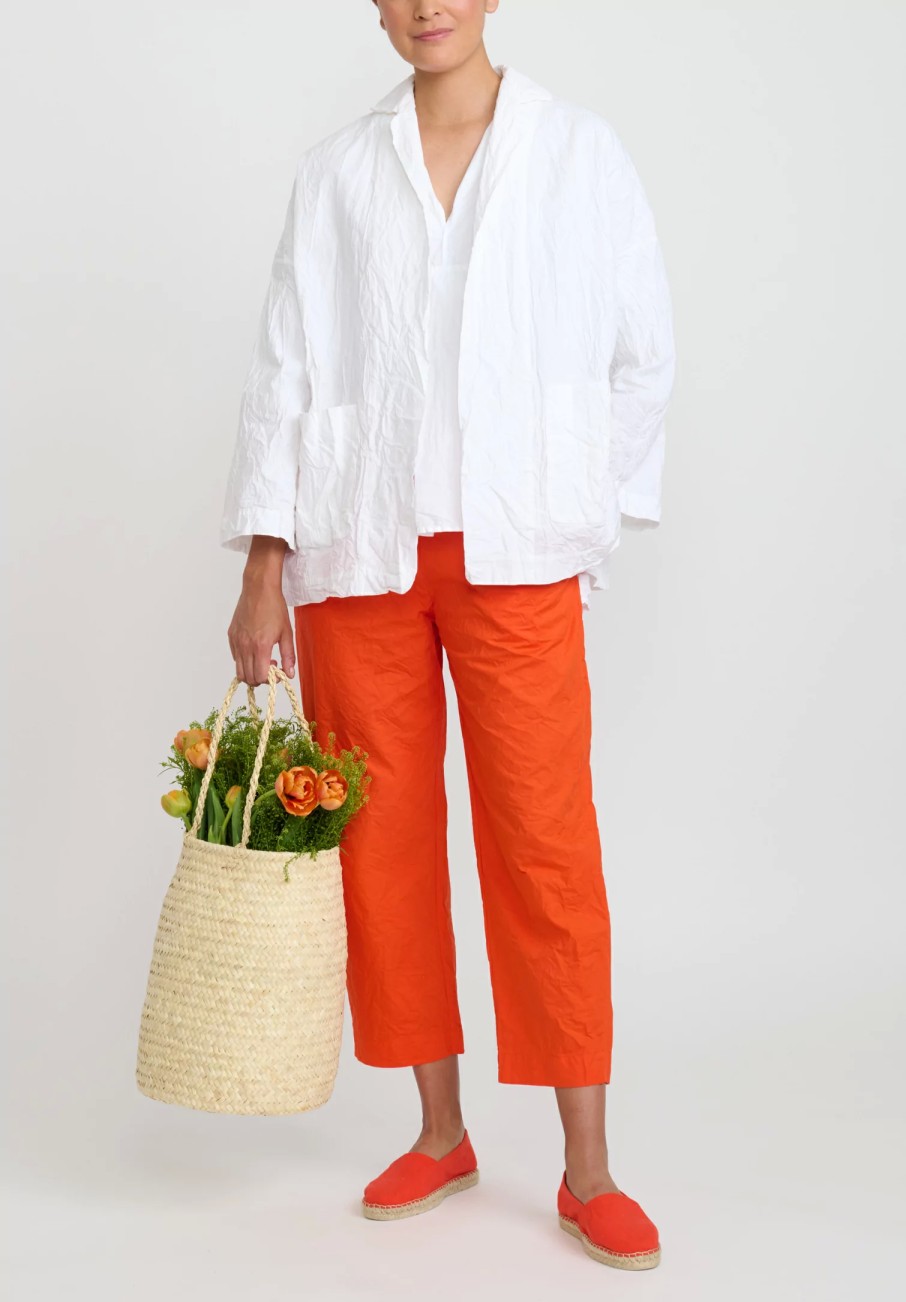 Daniela Gregis Jackets | Washed Cotton Giacca Gladiolo Rosella Jacket In Bianca White