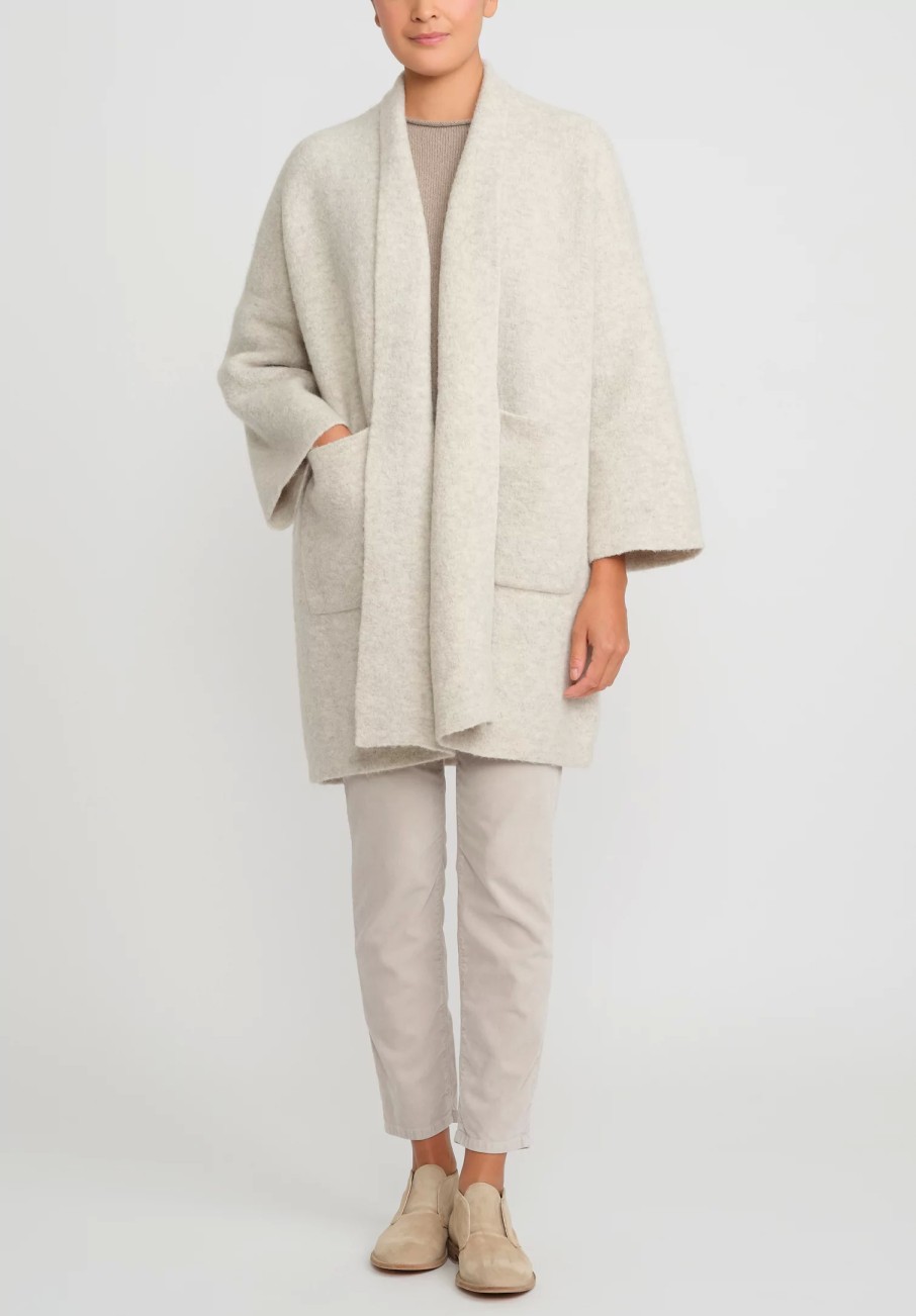 Lauren Manoogian Coats & Dusters | Double Face Baby Alpaca Wide Coat In Carrara Cream