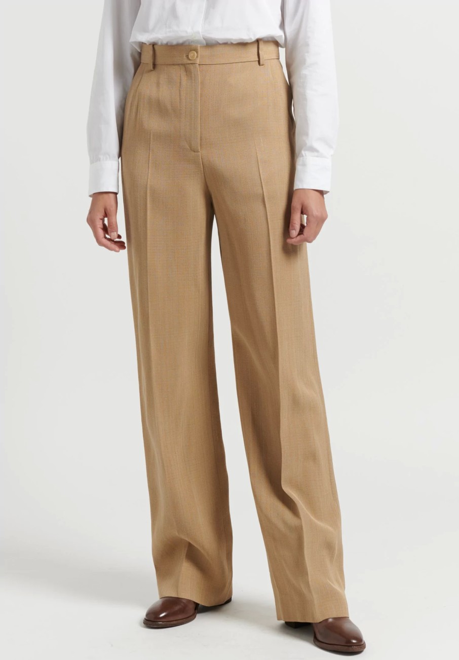 The Row Pants | Straight Leg ''Acker'' Pant In Camel Brown