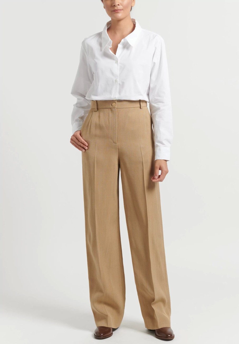 The Row Pants | Straight Leg ''Acker'' Pant In Camel Brown