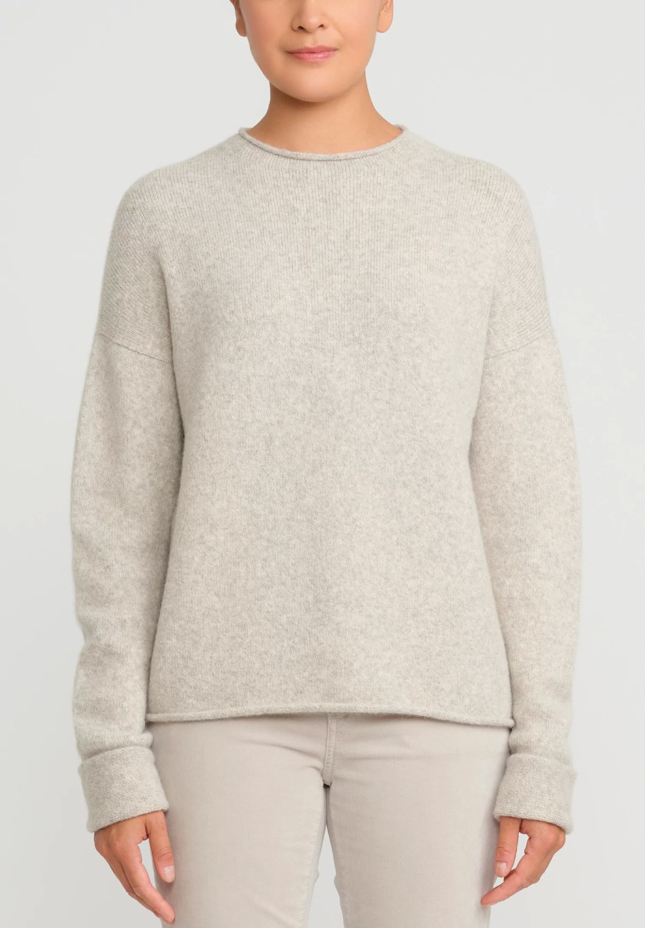 Lauren Manoogian Knitwear | Super Baby Alpaca And Cashmere Crewneck Sweater In Carrara Cream