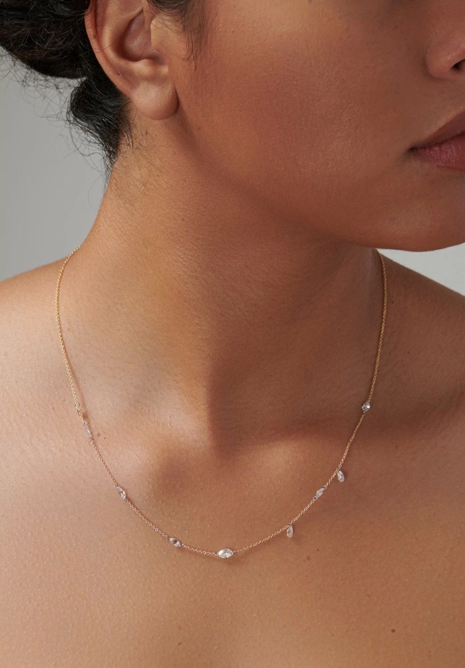 TAP by Todd Pownell Necklaces | 18K, Cable Chain Necklace With 9 Free Set Diamonds