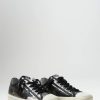 Golden Goose Sneakers | Metallic & Leather Python Print V-Star Binding Sneaker In Dark Grey & Black