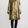 Rundholz Dip Jackets | Cotton Oversized Metallic A-Line Coat In Gold & Black