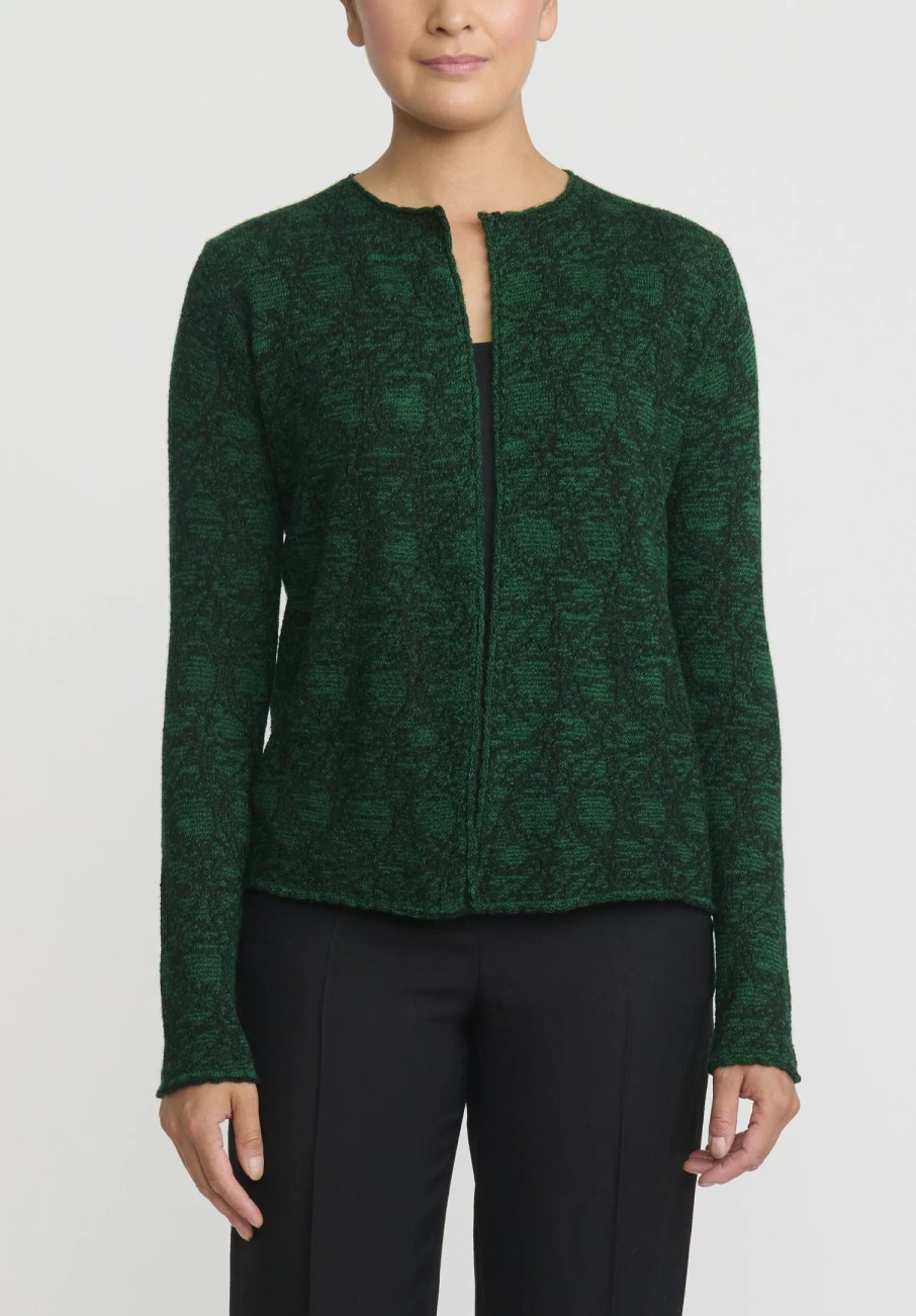 Lainey Keogh Knitwear | Lightweight Cardigan In Emerald Green