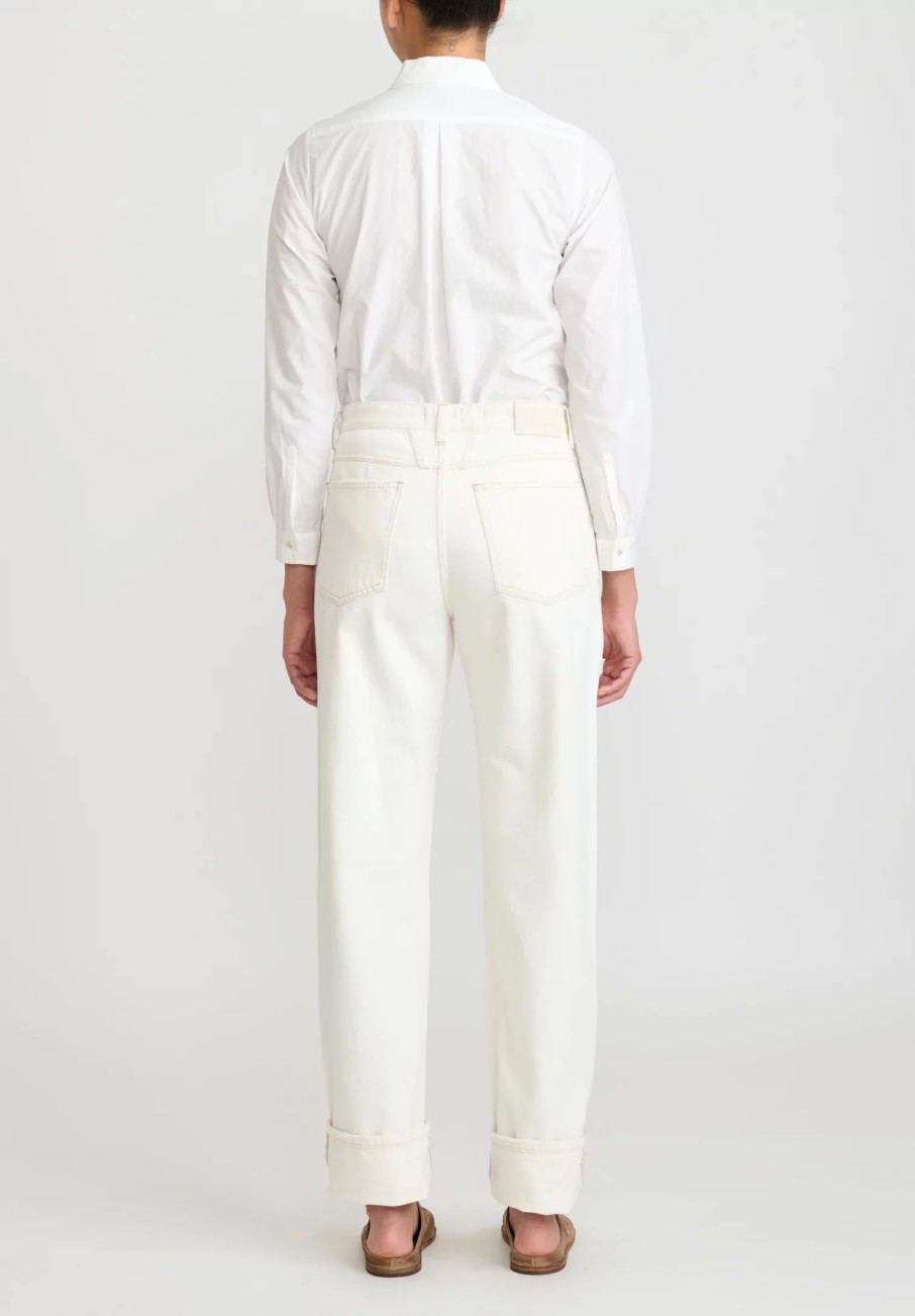 Closed Denim | Cotton Denim Briston Relaxed-Fit Jean In Creme Off White