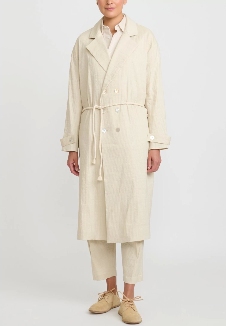 A Tentative Atelier Coats & Dusters | Oversized Elastic Coat In Sand Natural