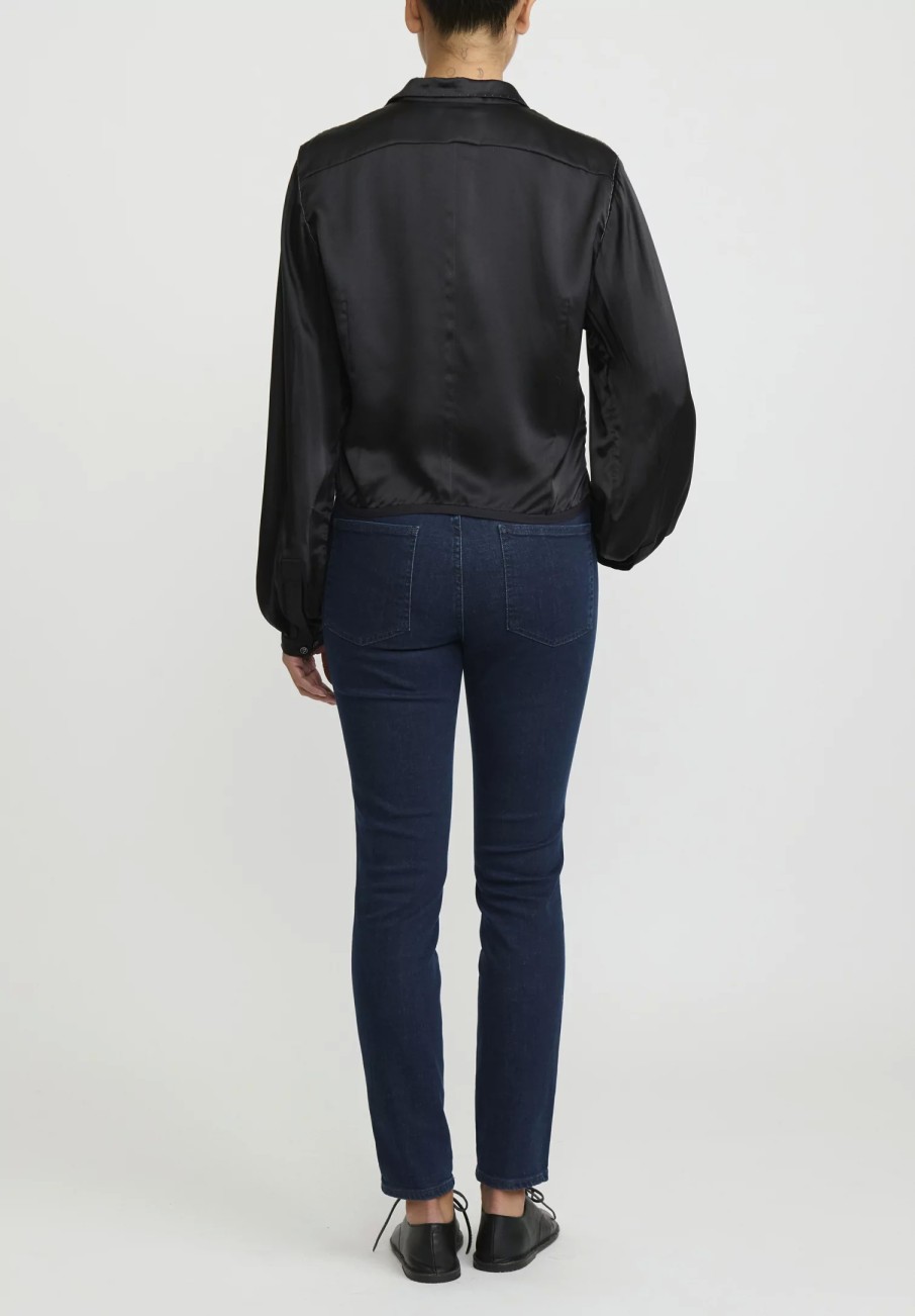 Umit Unal Shirts & Blouses | Silk Short Shirt In Black