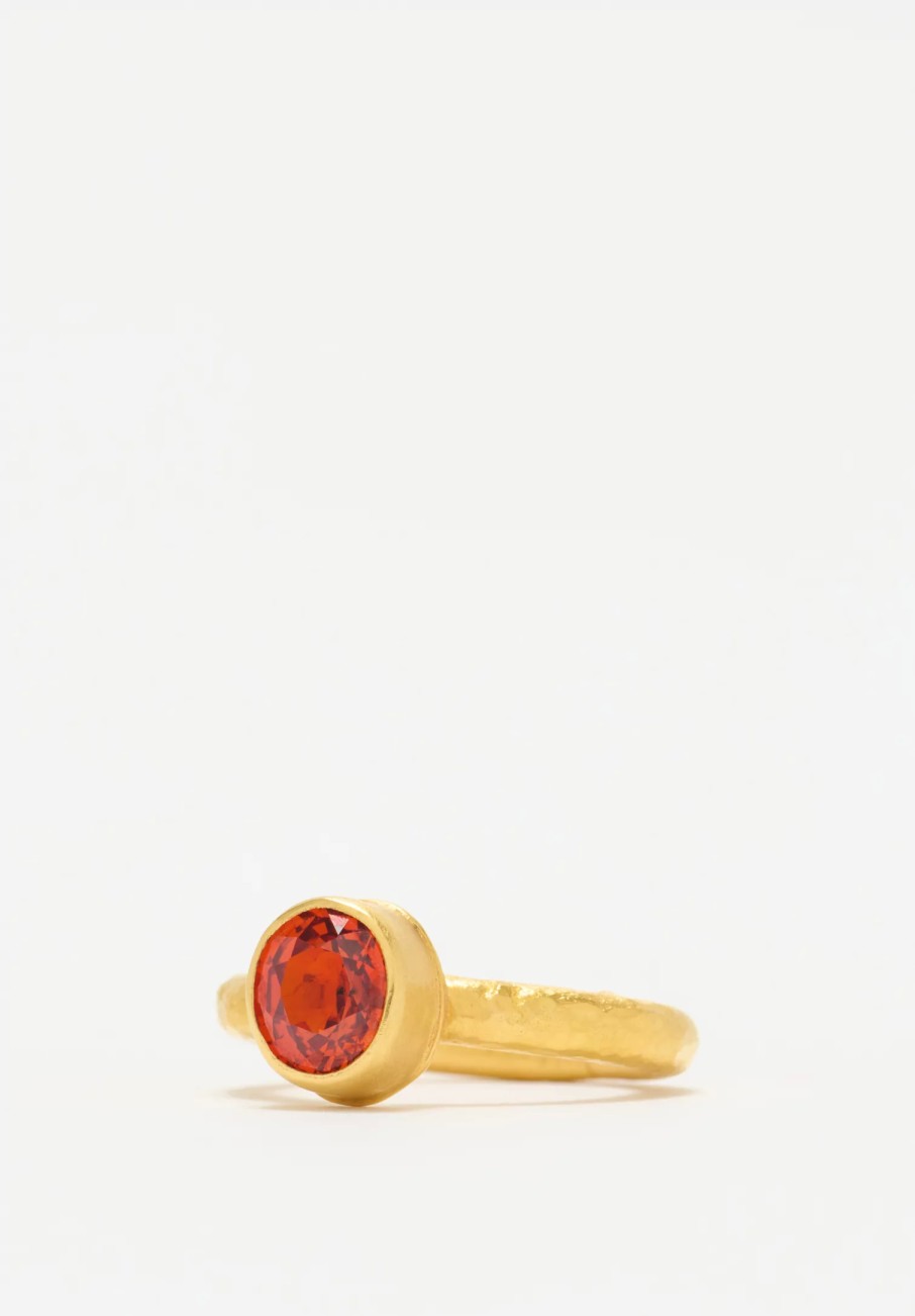 Greig Porter Rings | 22K, Oval Sapphire Ring With Hammered Finish