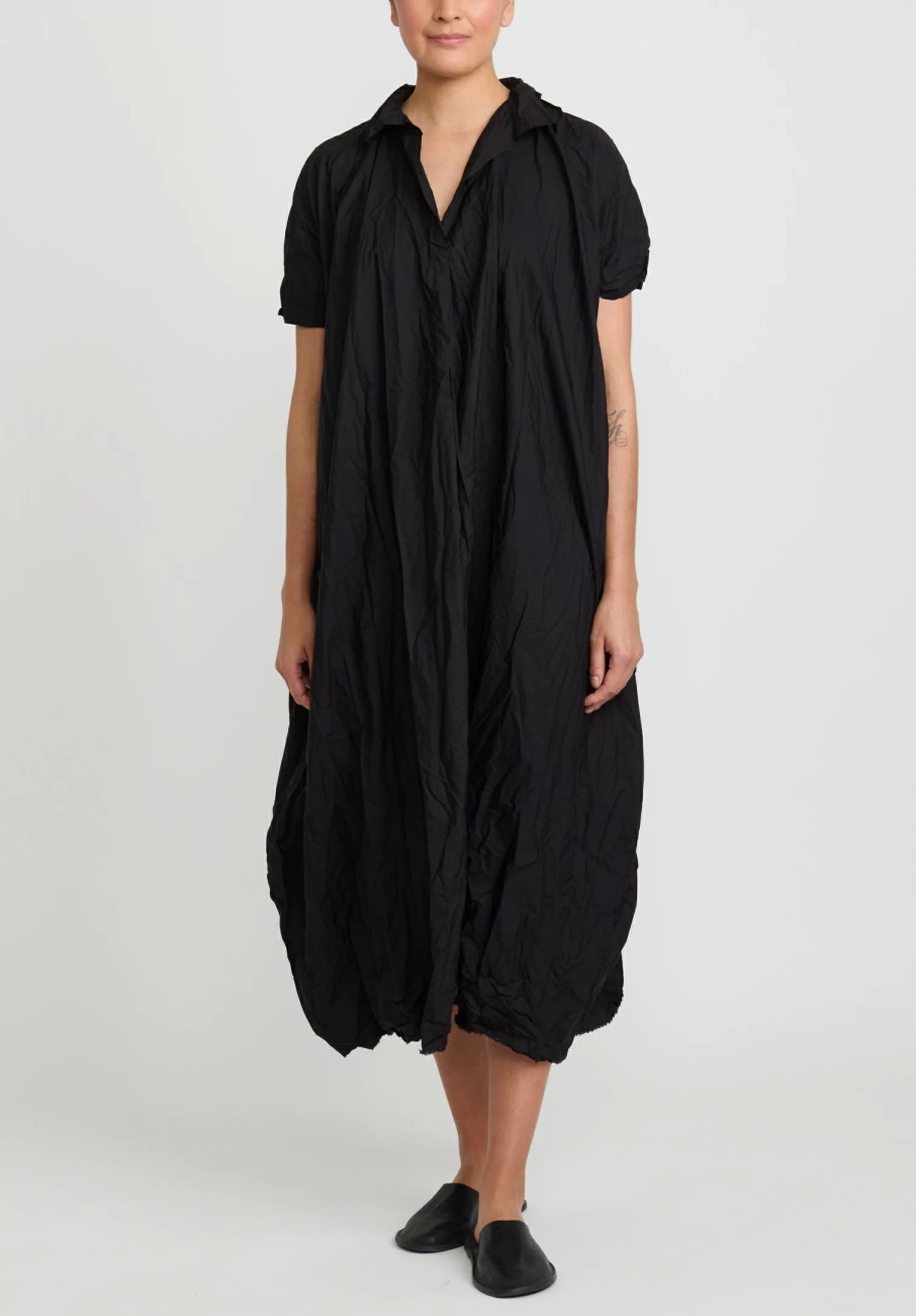 Daniela Gregis Dresses | Washed Cotton Abito ''Rossella'' Dress In Black