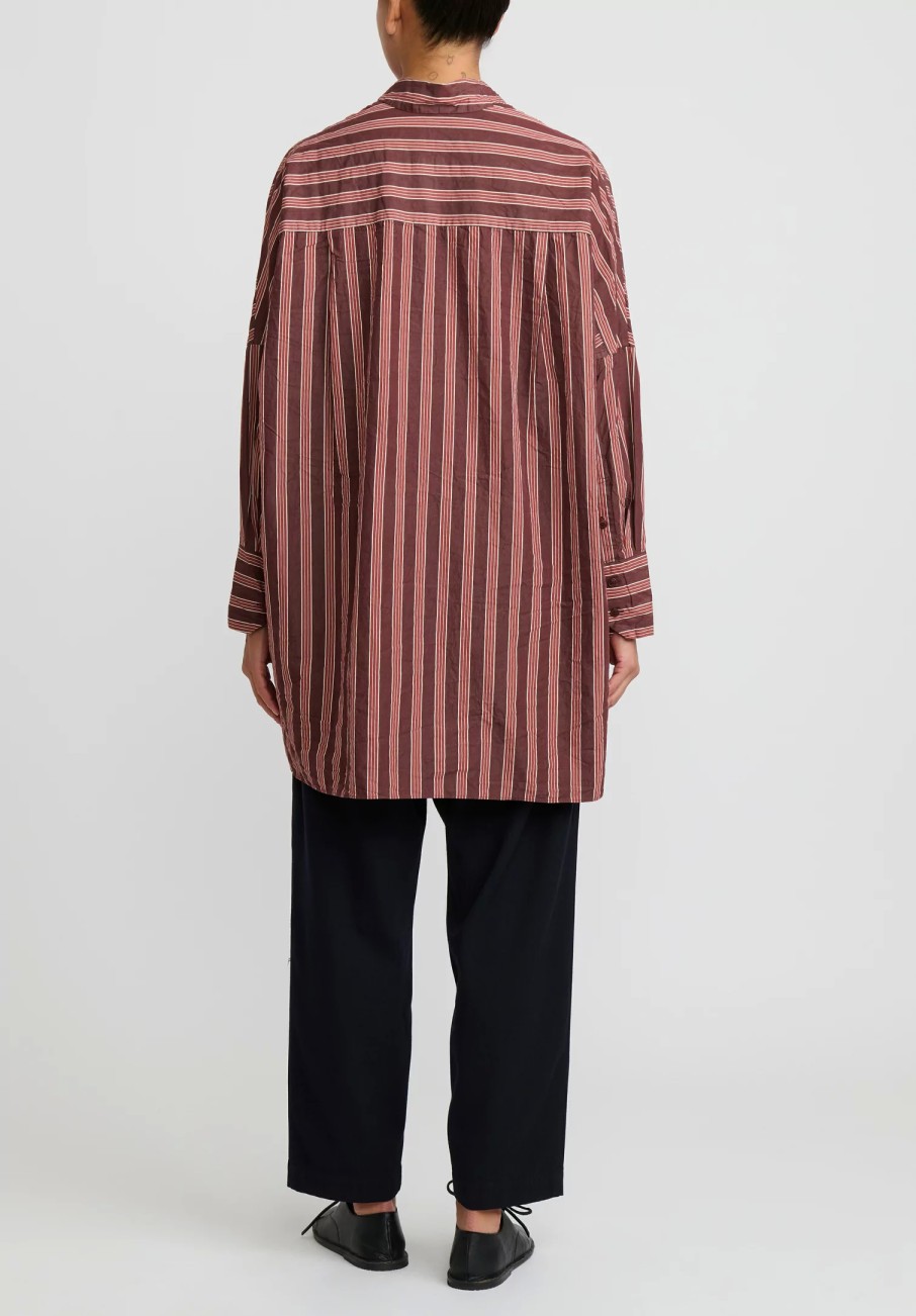 Casey Casey Shirts & Blouses | Long Sleeve Striped ''Ode'' Shirt In Red