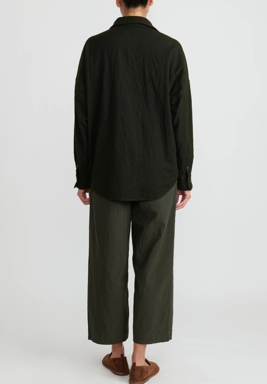 Chez Vidalenc Shirts & Blouses | Wool Mar ''Axl'' Shirt In Army Green