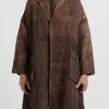 Kaval Decorative Coats | Hand Woven Silk Washi Coat In Sabi X Kakishibu