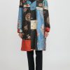 By Walid One Of A Kind | Antique Embroidered Chinese Silk Rufus Coat In Celeste Blue & Black