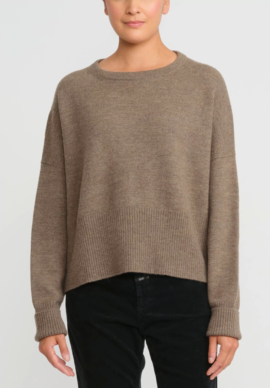 Lauren Manoogian Knitwear | Wool And Baby Alpaca Crewneck Sweater In Mushroom Brown