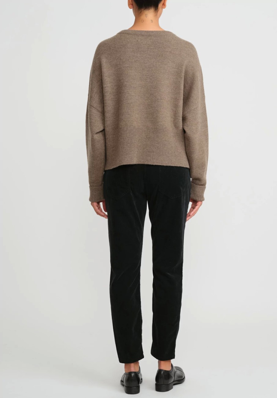 Lauren Manoogian Knitwear | Wool And Baby Alpaca Crewneck Sweater In Mushroom Brown