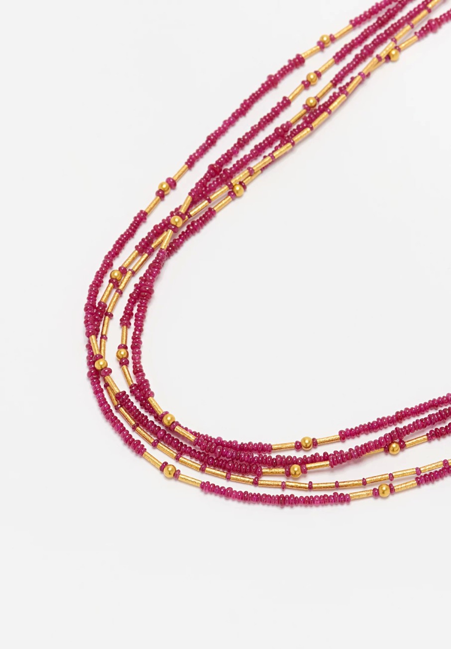 Greig Porter Necklaces | 18K, 5-Strand Ruby Necklace