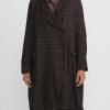 Rundholz Coats & Dusters | Wool Oversized Double Breasted Coat In Espresso Brown Check