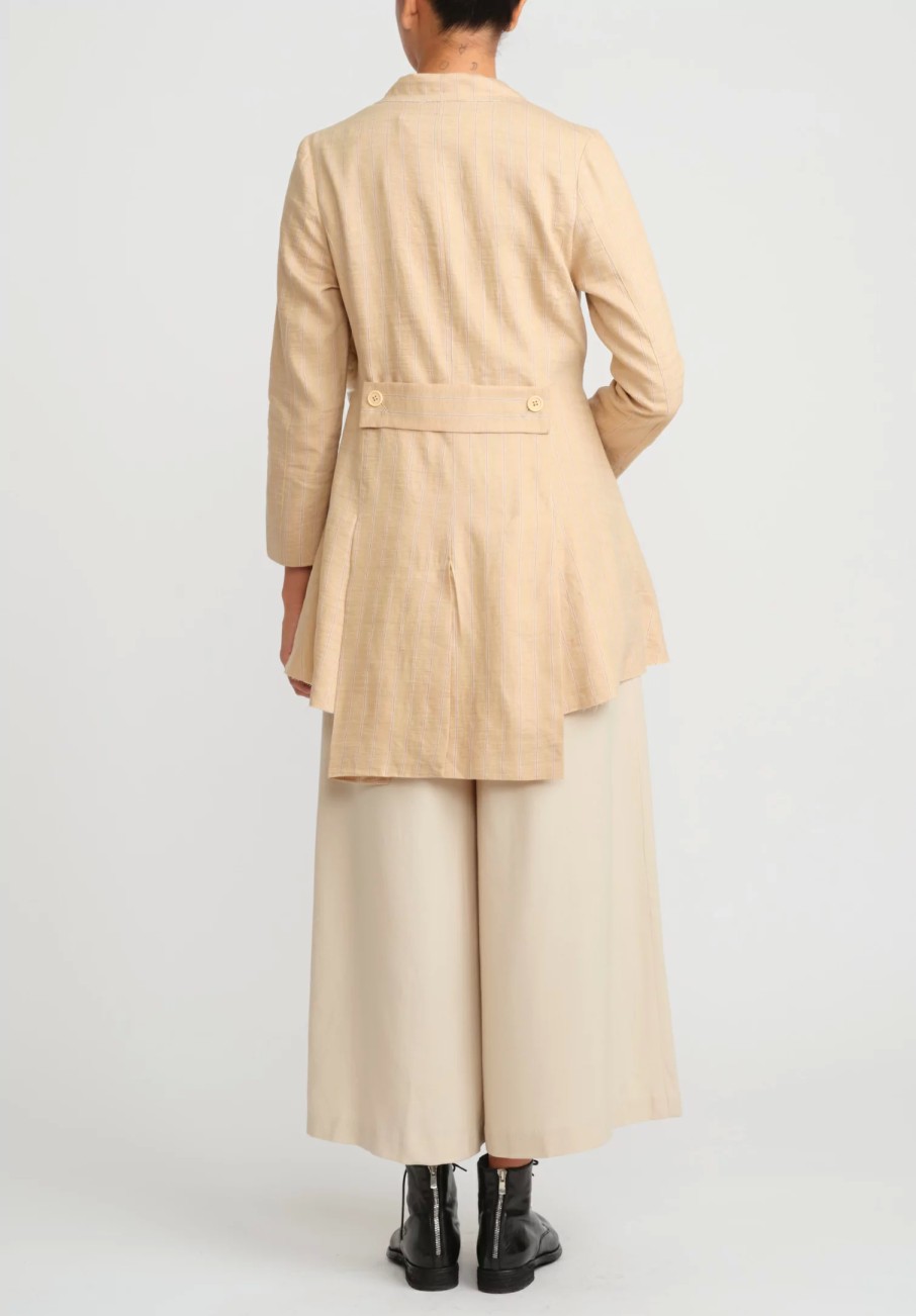 A Tentative Atelier Jackets | Hemp Linen & Hand Smocked Joely Jacket In Rose Brown