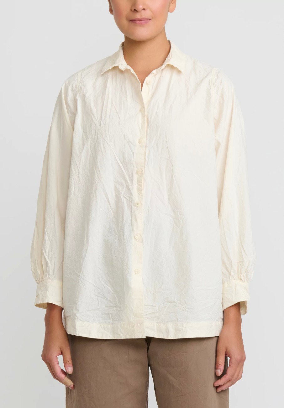 Casey Casey Shirts & Blouses | Light Paper Cotton Atoll Shirt In Natural Cream