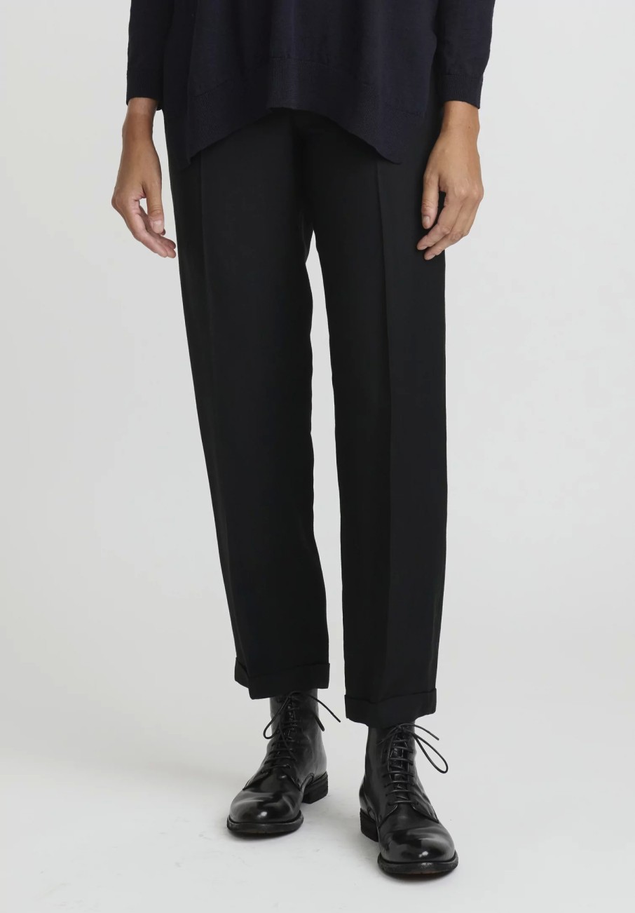 Antonelli Pants | Rhondiola Tapered Pants In Nero Black