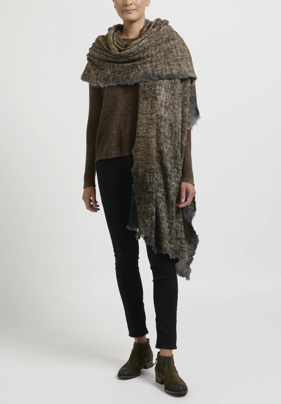 Avant Toi Knitwear | Hand-Painted Cashmere Leggero Sweater In Nero Cioccolato Brown