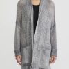 Avant Toi Knitwear | Hand-Painted Cashmere & Silk Loose Knit Cardigan In Ghiaccio Grey