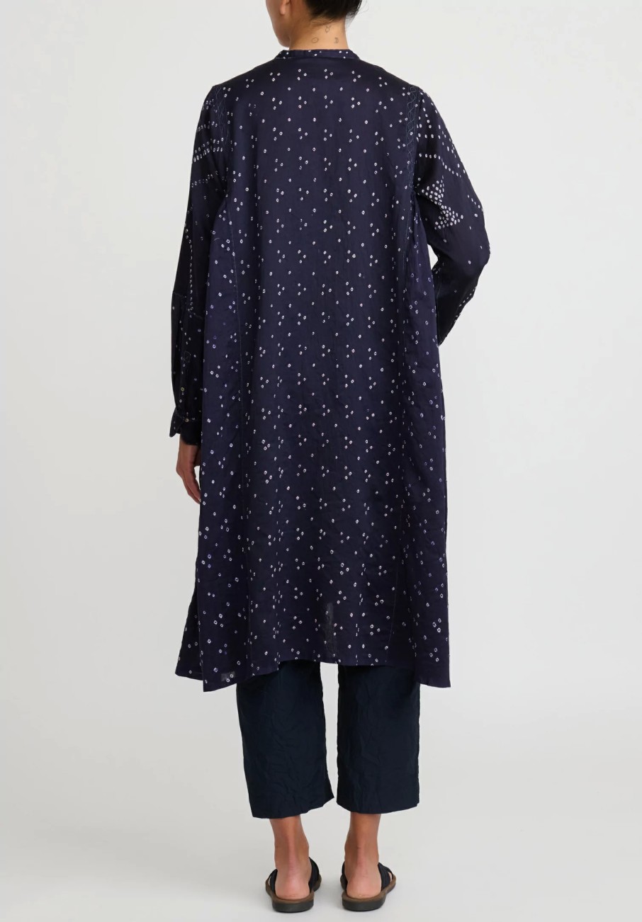 Injiri Dresses | Cotton Bandhani Indigo Rasa Dress In Blue