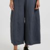 Gilda Midani Pants | Solid Linen & Silk Egg Pants In Steel Blue