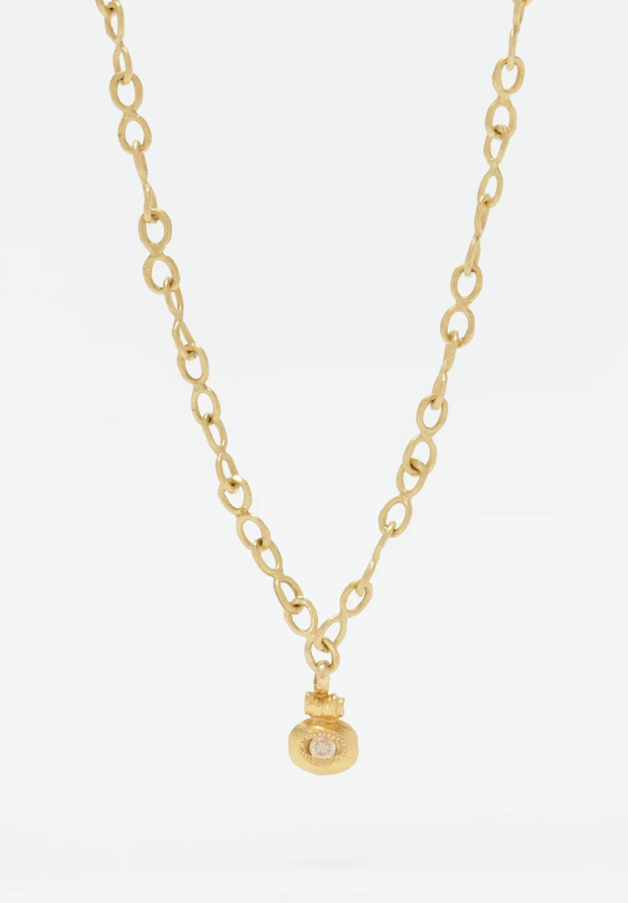 Tovi Farber Necklaces | 18K, Oval Link Necklace With Diamond Pendant