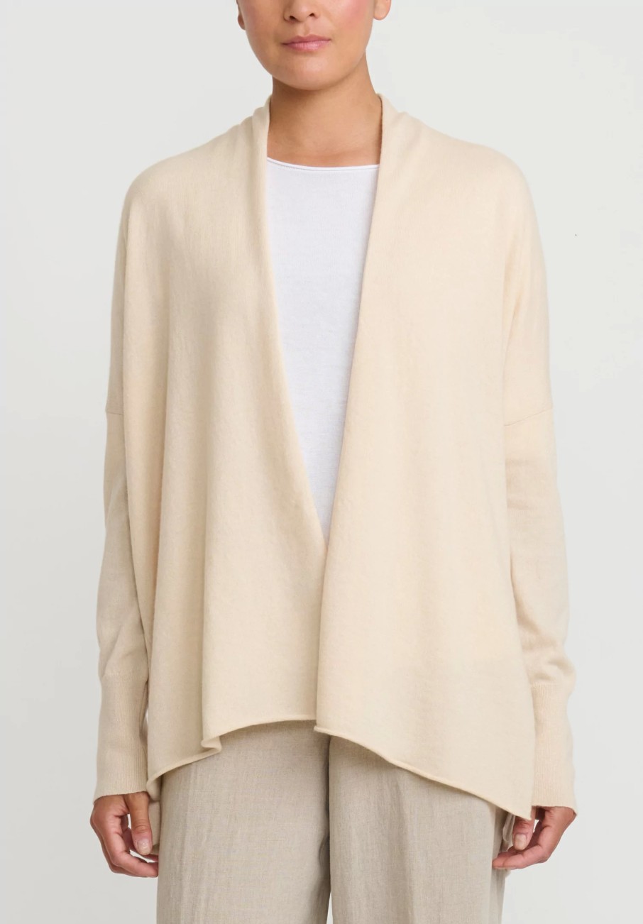 Antonelli Knitwear | Knitted Cashmere Wool Chutney Cardigan In Ivory White