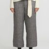 A Tentative Atelier Pants | Linen Gelsey Pants With Tie-Belt In Black & White