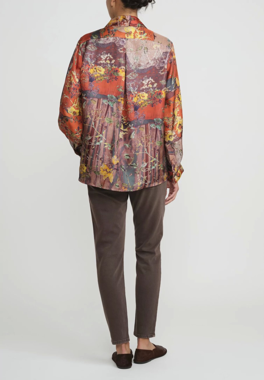 Bokja Shirts & Blouses | Silk Twill Petitcoat Z Shirt In Orange, Yellow & Blue