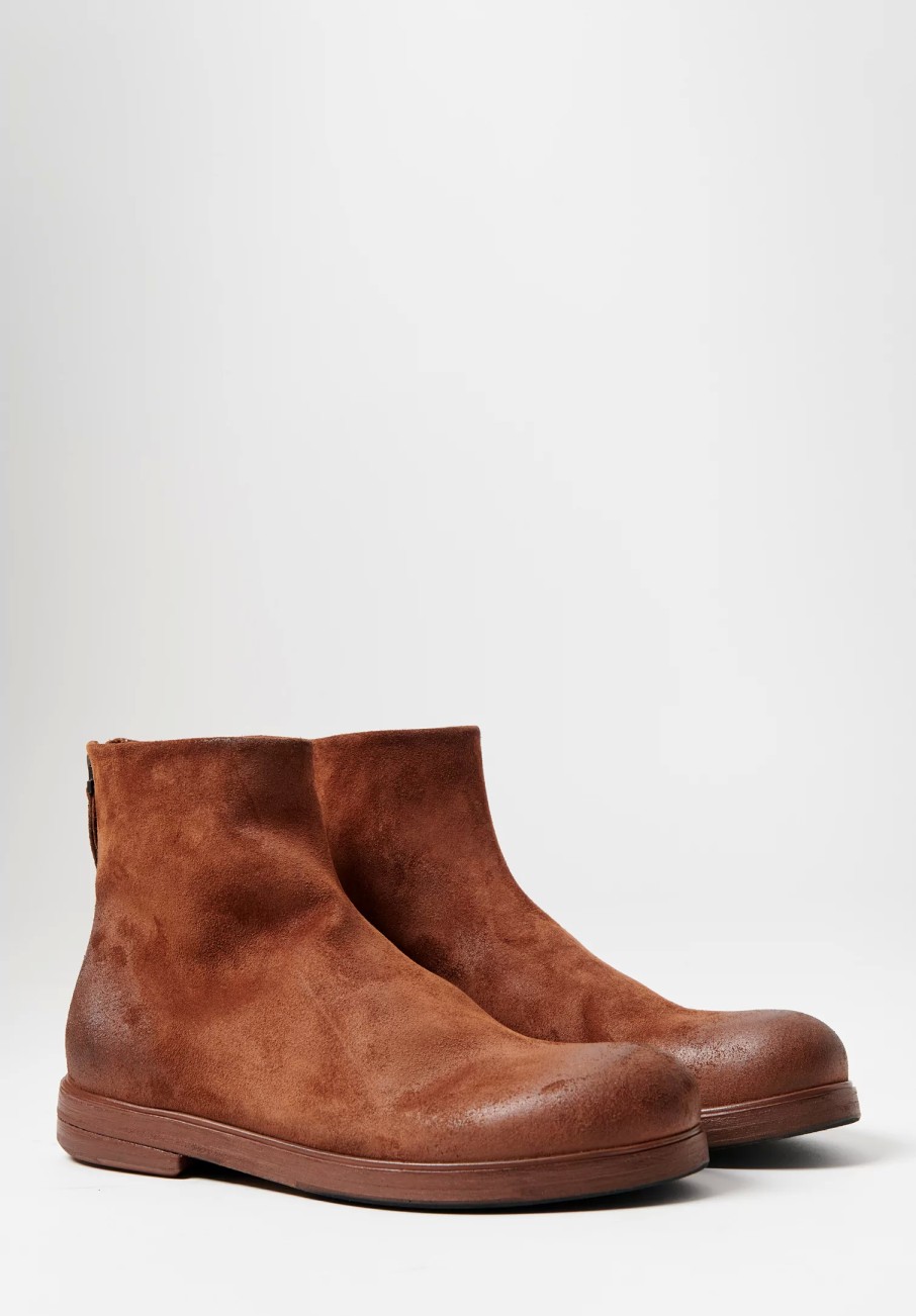 Marsèll Boots | Leather Zucca Zepa Ankle Boots In Basalto Brown